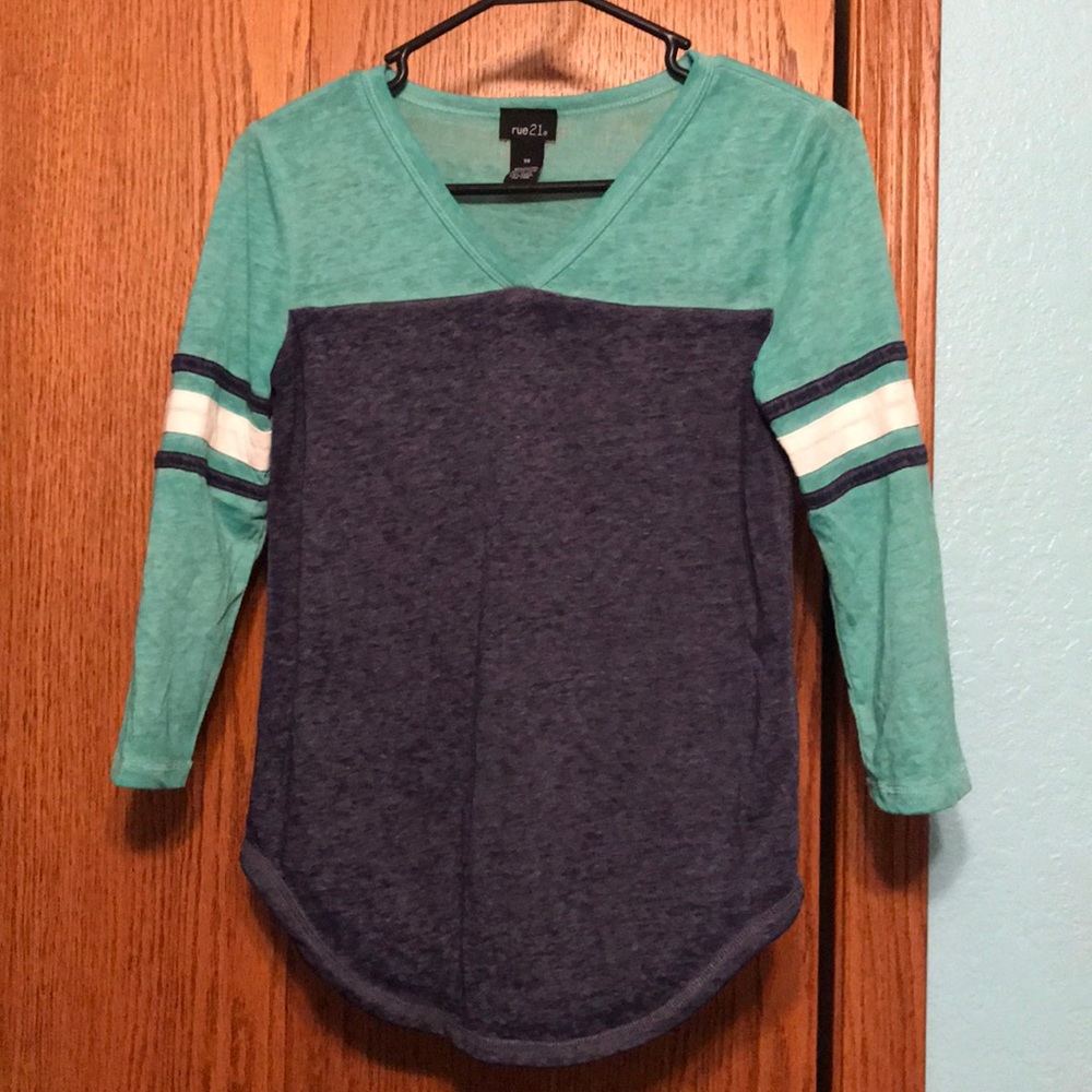 3/4 sleeve baseball shirt.